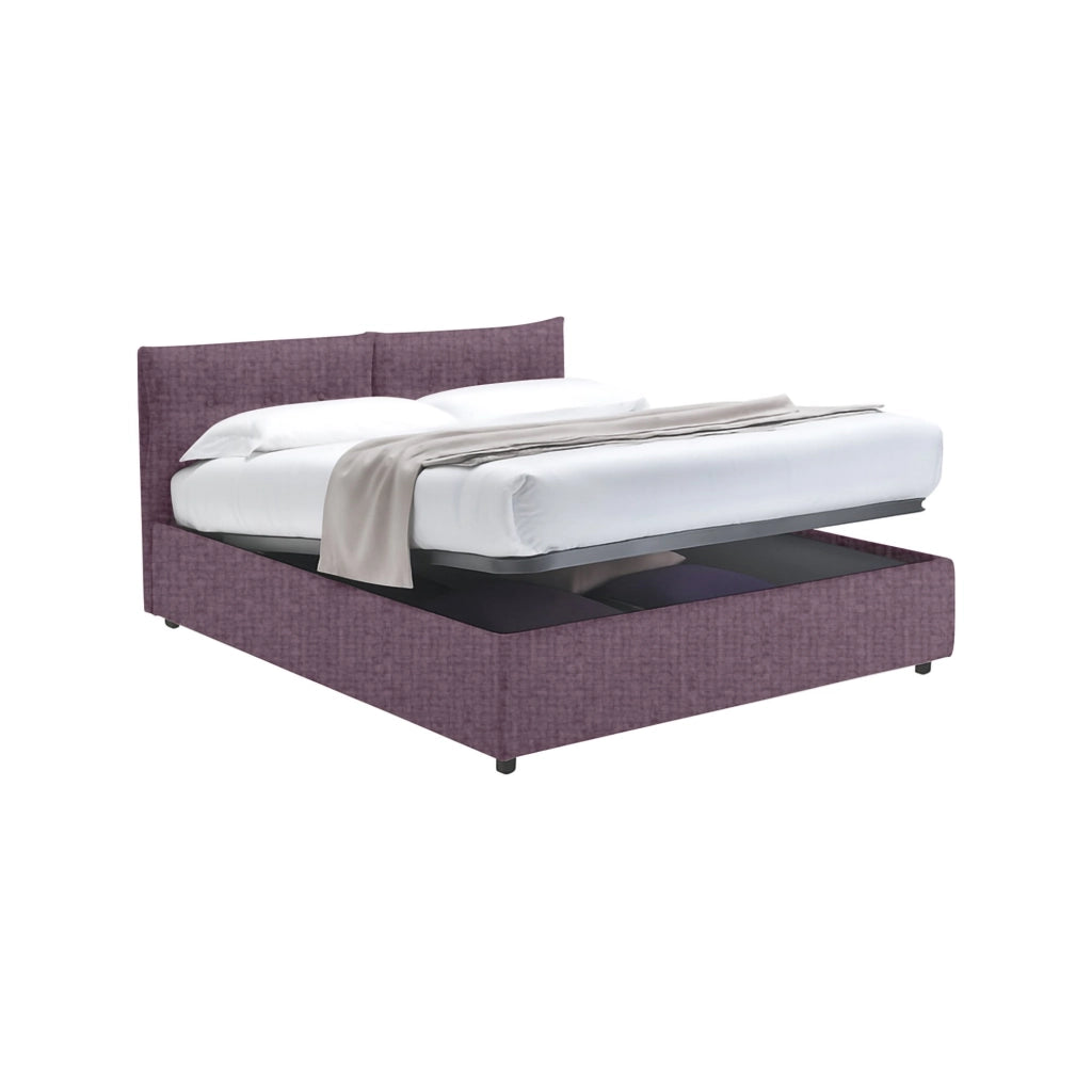 Exeter, Letto Singolo Sfoderabile Made in Italy, Viola Lilla
