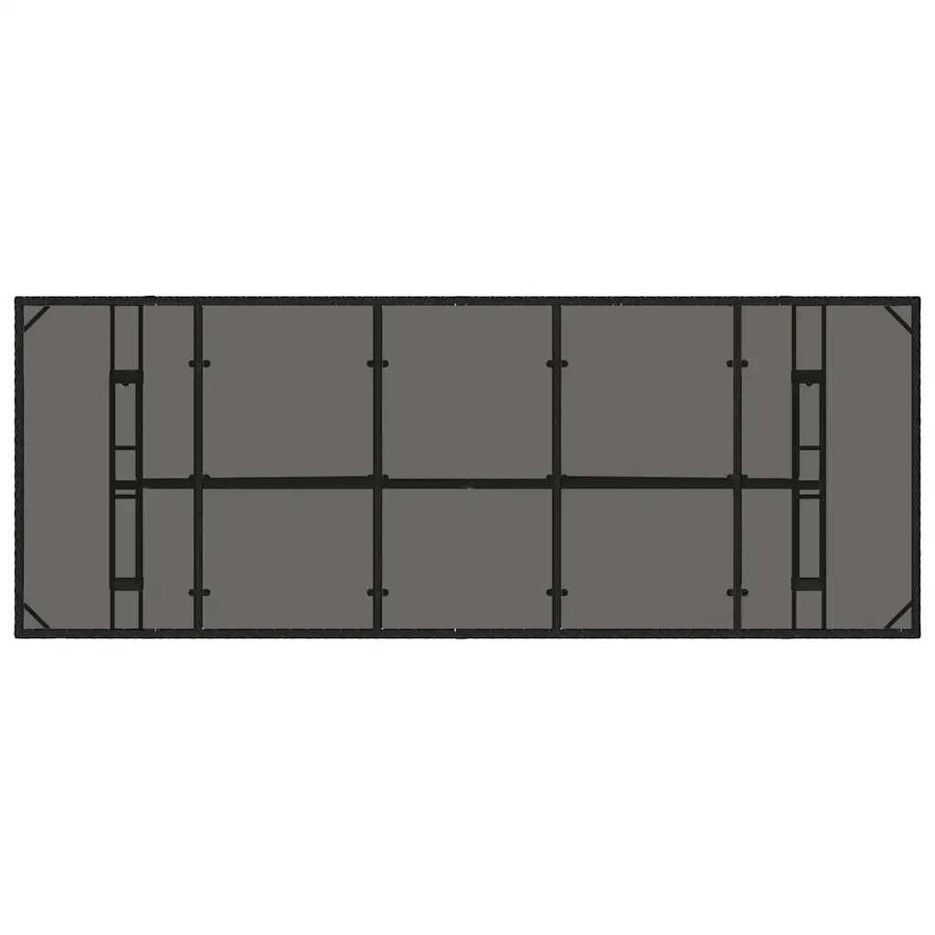 Set da Pranzo per Giardino 9 pcs Nero polyrattan