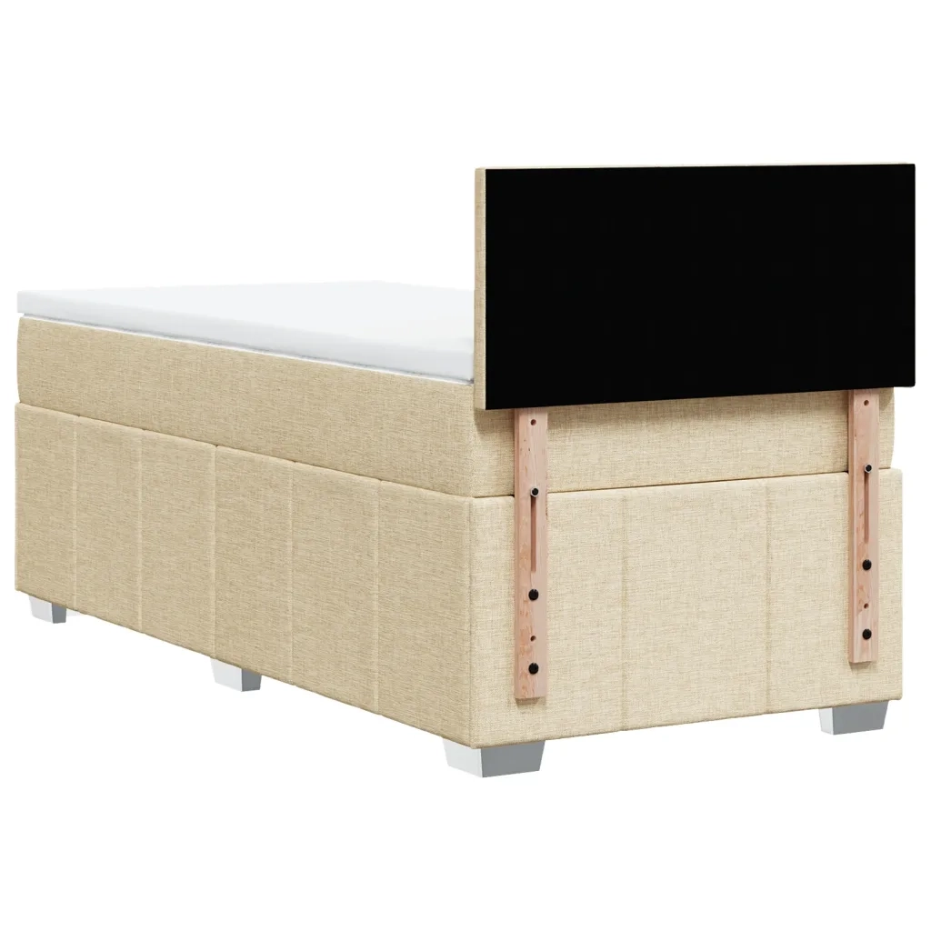 Giroletto a Molle con Materasso Crema 100x200 cm in Tessuto 3289277