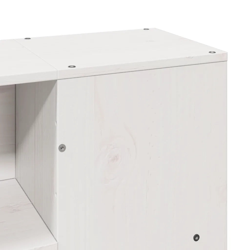 Letto Libreria senza Materasso Bianco 135x190 cm Legno Massello 3323894