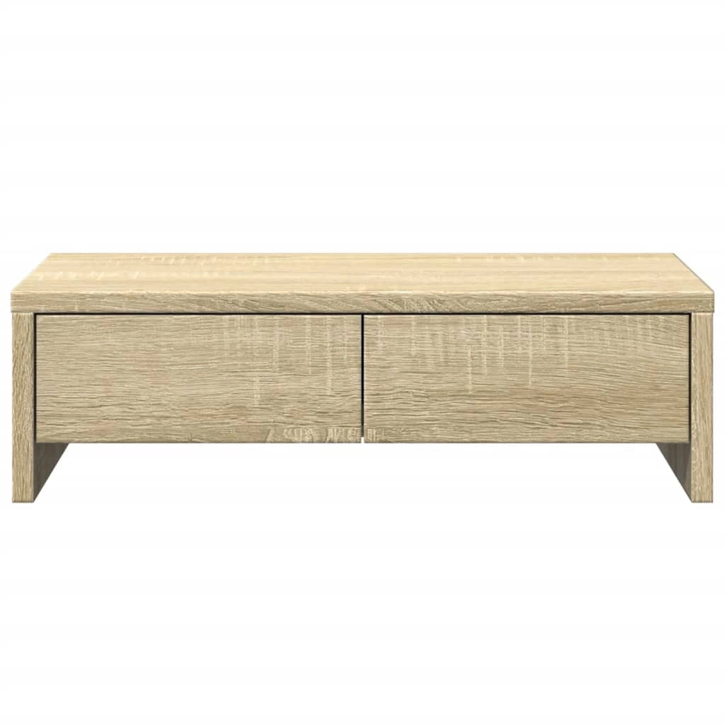 Supporto per monitor unità da scrivania con cassetti legno ingegnerizzato Sonoma marrone 02_0044945
