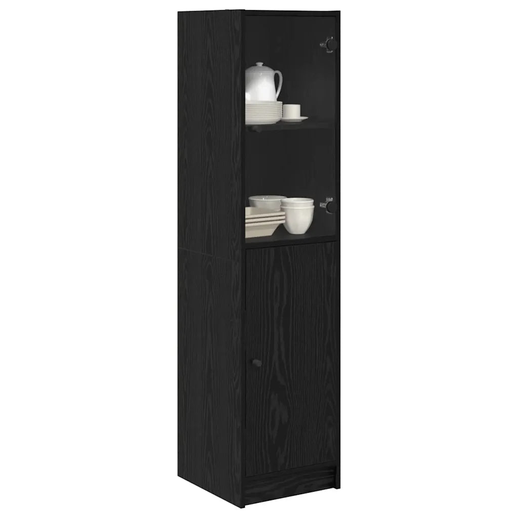 Credenza-Buffet-Armadio da cucina Rovere Nero 35 x 37 x 142 cm Legno multistrato 594218