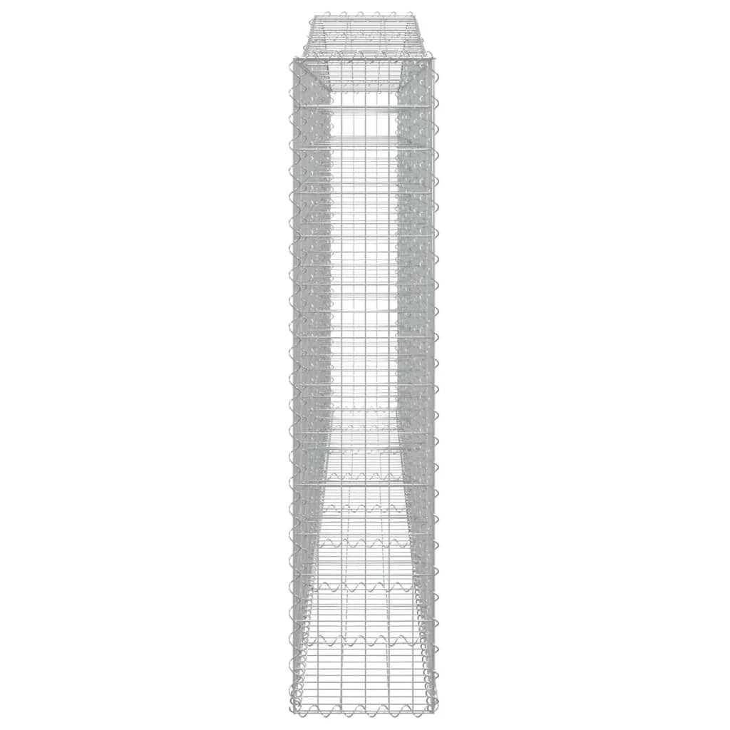Set di 2 gabbioni ad arco per recinzione gabbia o muro di contenimento 400 x 30 x 140/160 cm ferro zincato argento 02_0041388