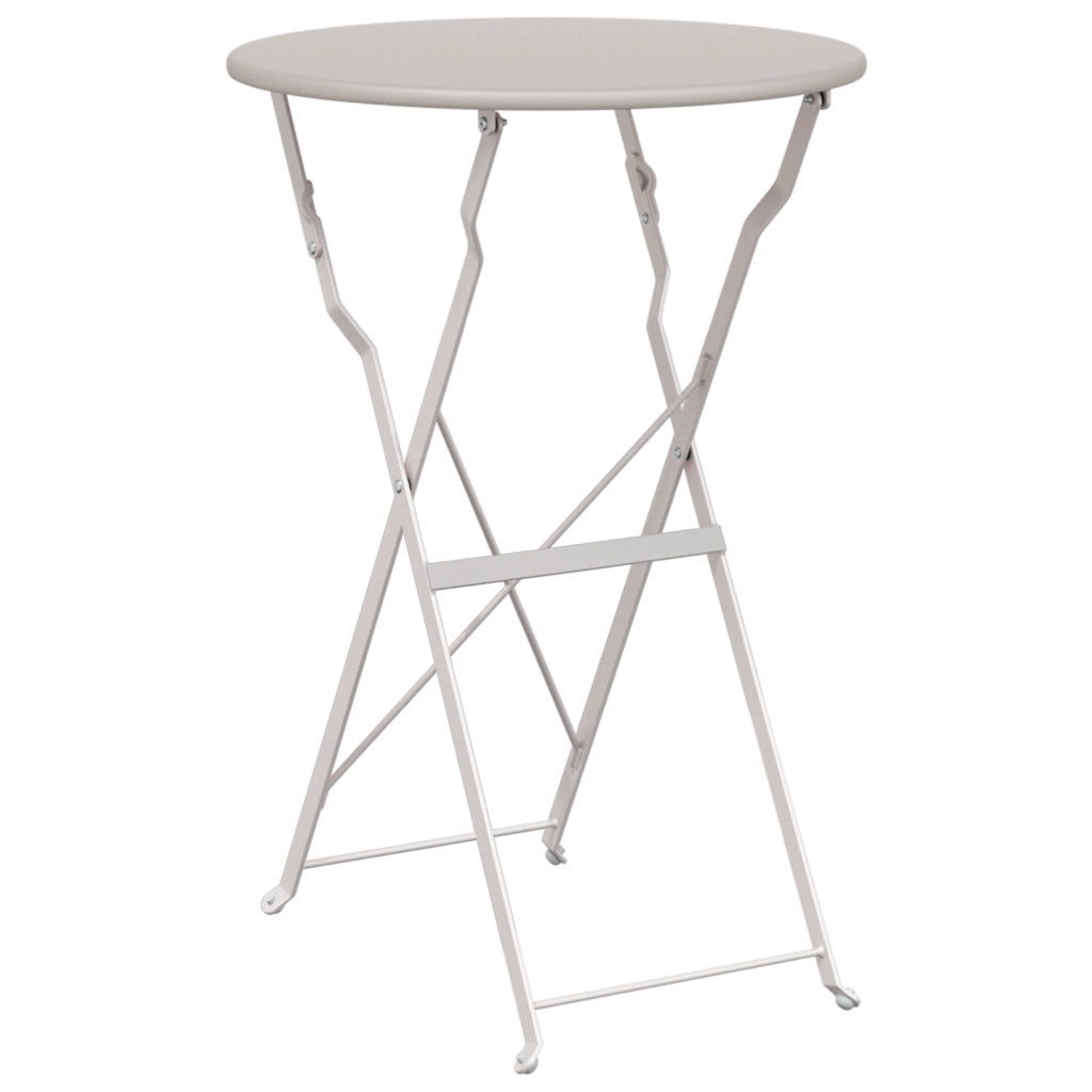 Set Bistro Pieghevole 3 Pezzi Beige in Acciaio di