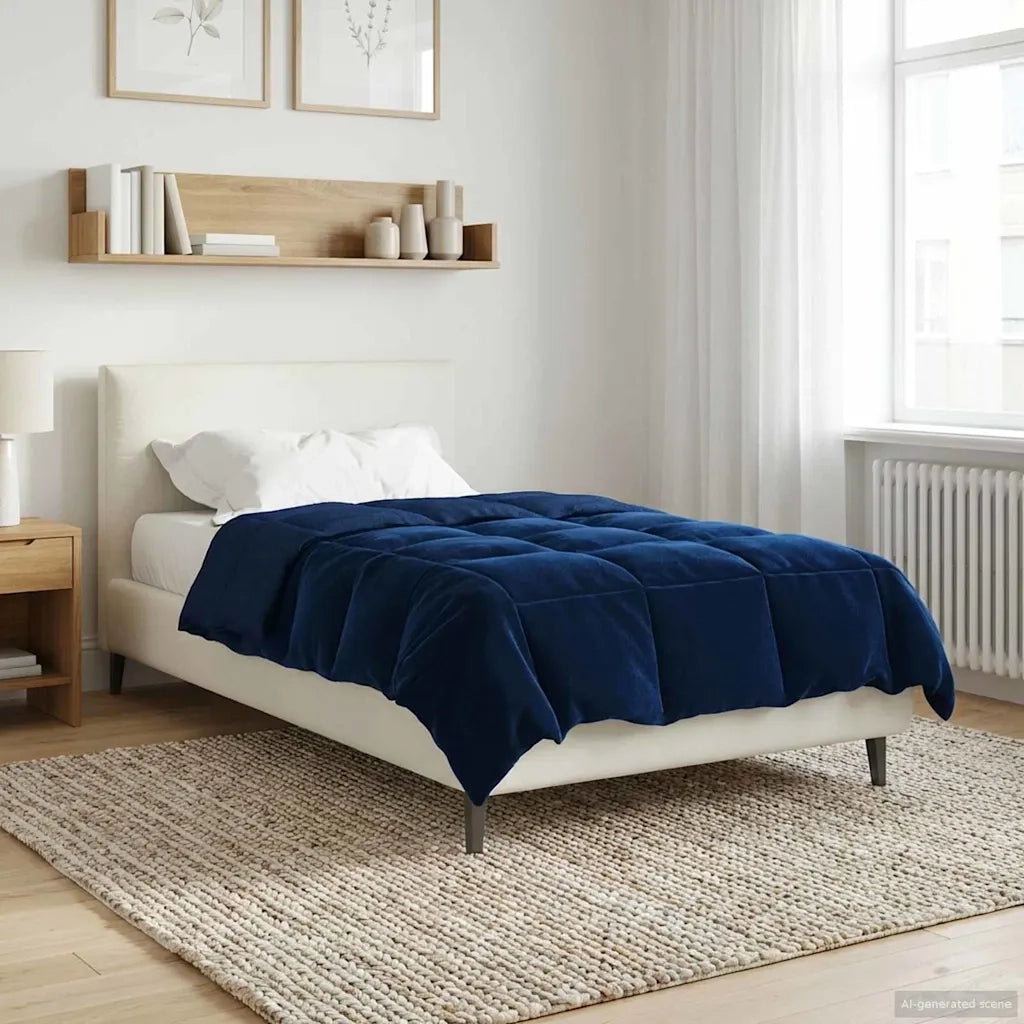 Piumone Completo Annuale Blu Scuro 140 x 220 cm Microfibra
