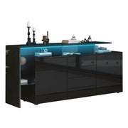 Mobile Credenza Highboard con LED ¨C Xylo ¨C Nero Lucido