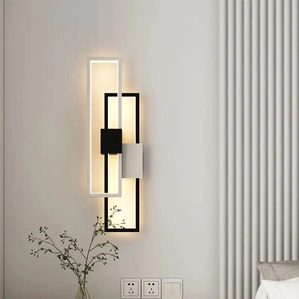 Applique Lampada da parete per interni luce muro a LED 23W moderna dimmerabile con telecomando cambia 3 tonalita luce bianca