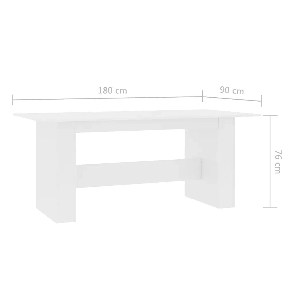 Tavolo da Pranzo | Tavolo da cucina Bianco 180x90x76 cm in Legno Multistrato