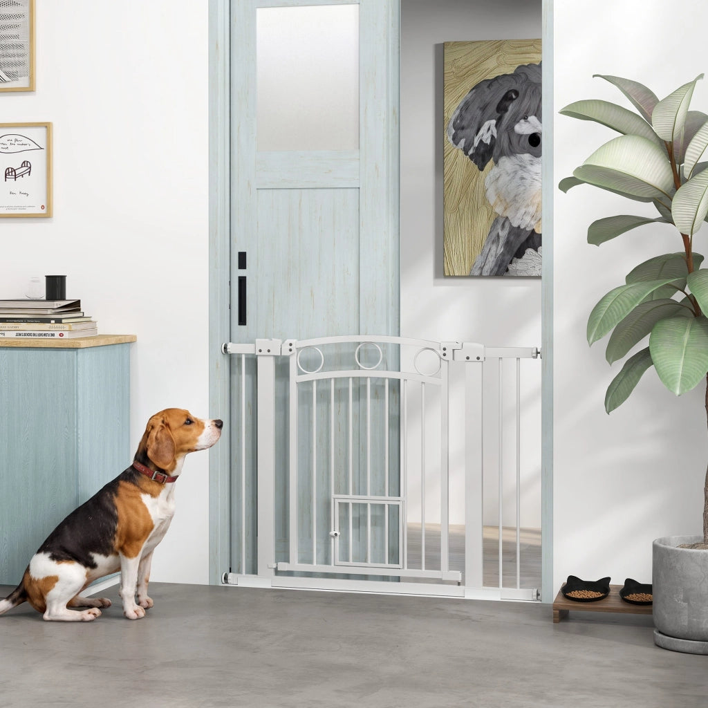 Cancello per animali domestici ¨C zephmum ¨C Bianco 77 cm