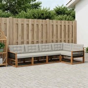 Set di divani da esterno 5 pcs Naturale e Grigio Chiaro 3381423