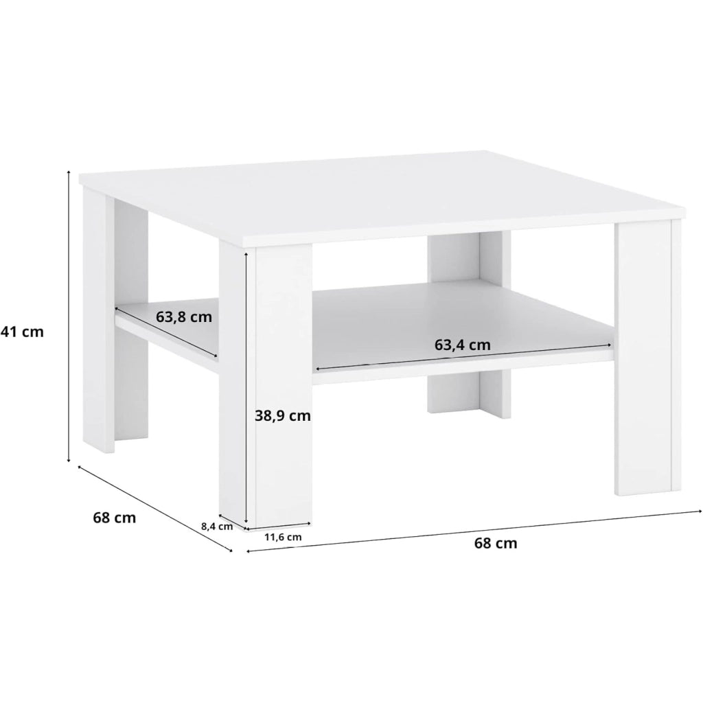 Tavolino da caffè VERNIO bianco (Tavolino da caffè Dabi, colore bianco / bianco)