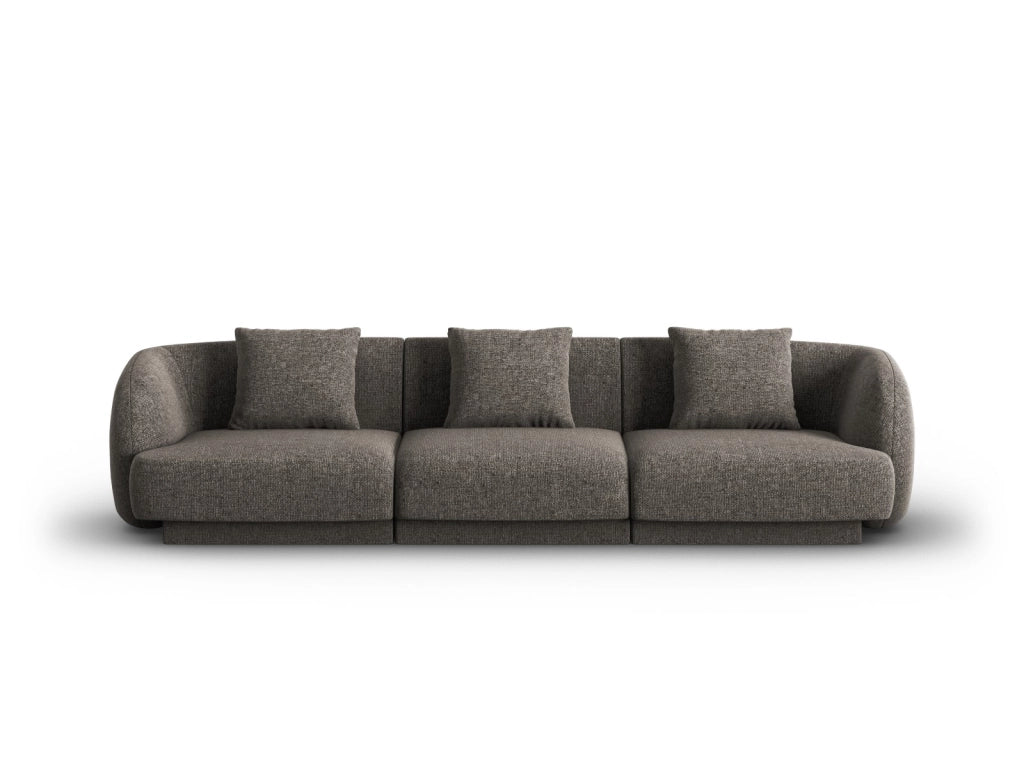 Cosmopolitan Design - Divano "Tulum" 3 posti in ciniglia grigio 