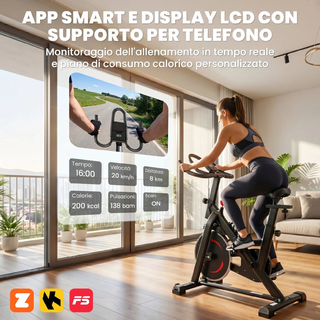 Cicloergometro Bici da Casa con App ¨C zephmum ¨C Resistenza Magnetica 0-100%