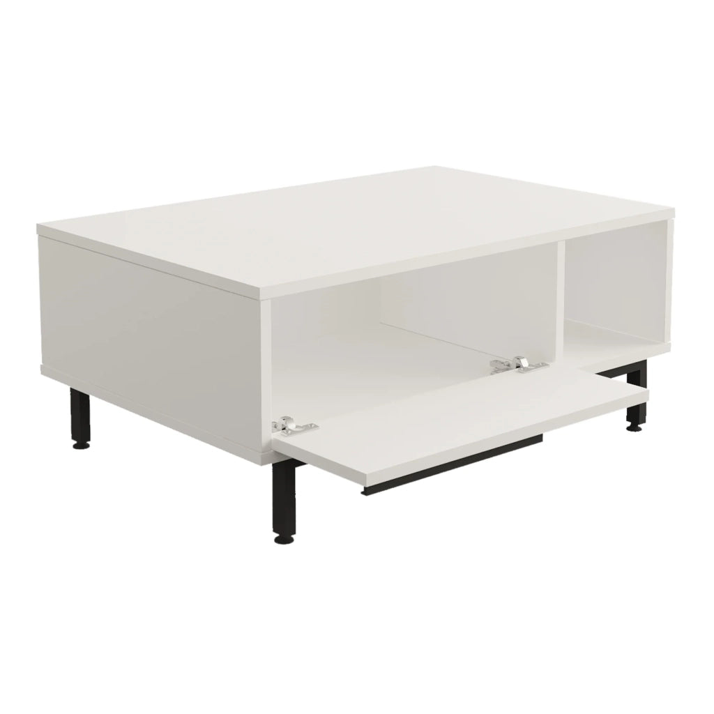 Tavolino/consolle/tavolino laterale per soggiorno 90 x 60 x 38 cm bianco/nero 03_0010777