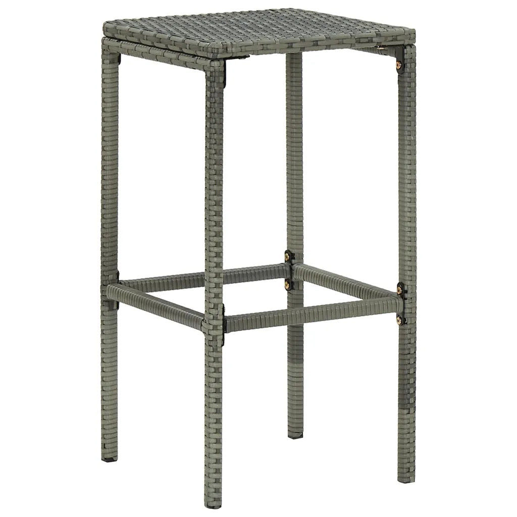 Sgabelli da Bar con Cuscini 2 pz Grigi in Polyrattan 313441