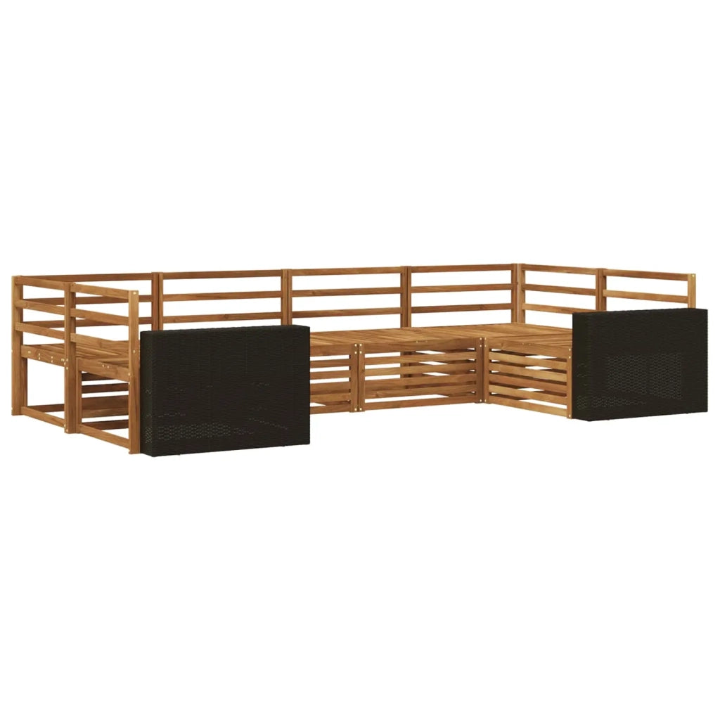 Set di divani da esterno 6 pz Naturale Legno di Acacia Massello 3383782