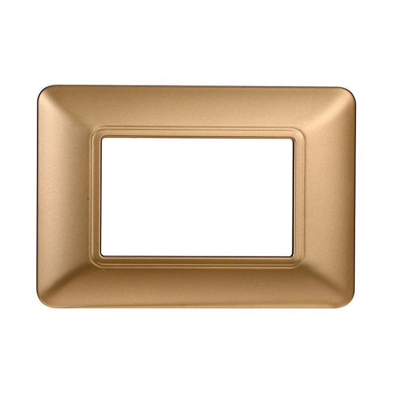 Placca Plastica Serie Solar 3P Colore Oro Compatibile Con Bticino Matix