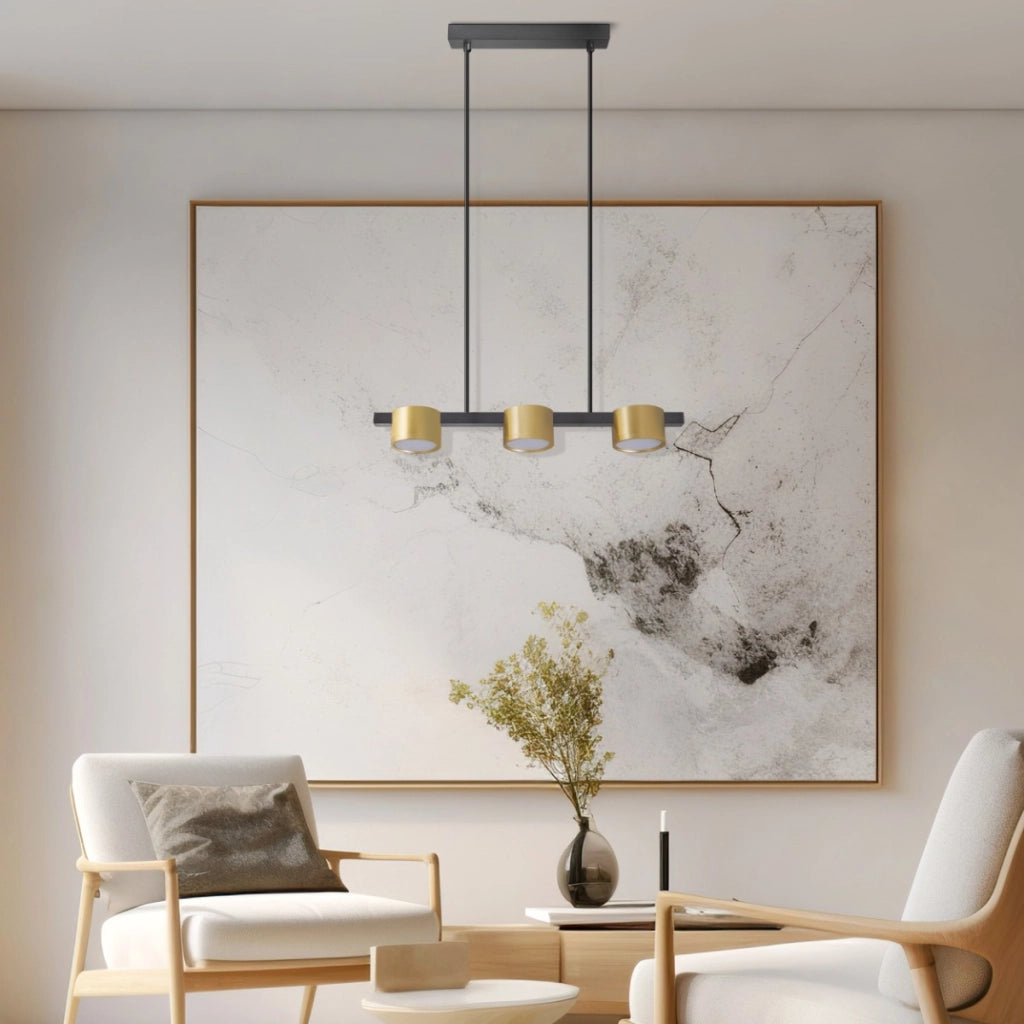 Sospensione Mirella nero oro 3 luci GX53 LED Polux
