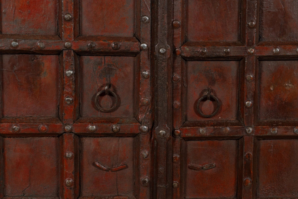 Biscottini Porta portone in legno massello e ferro da interno o da esterno vecchia e antica medievale scorrevole