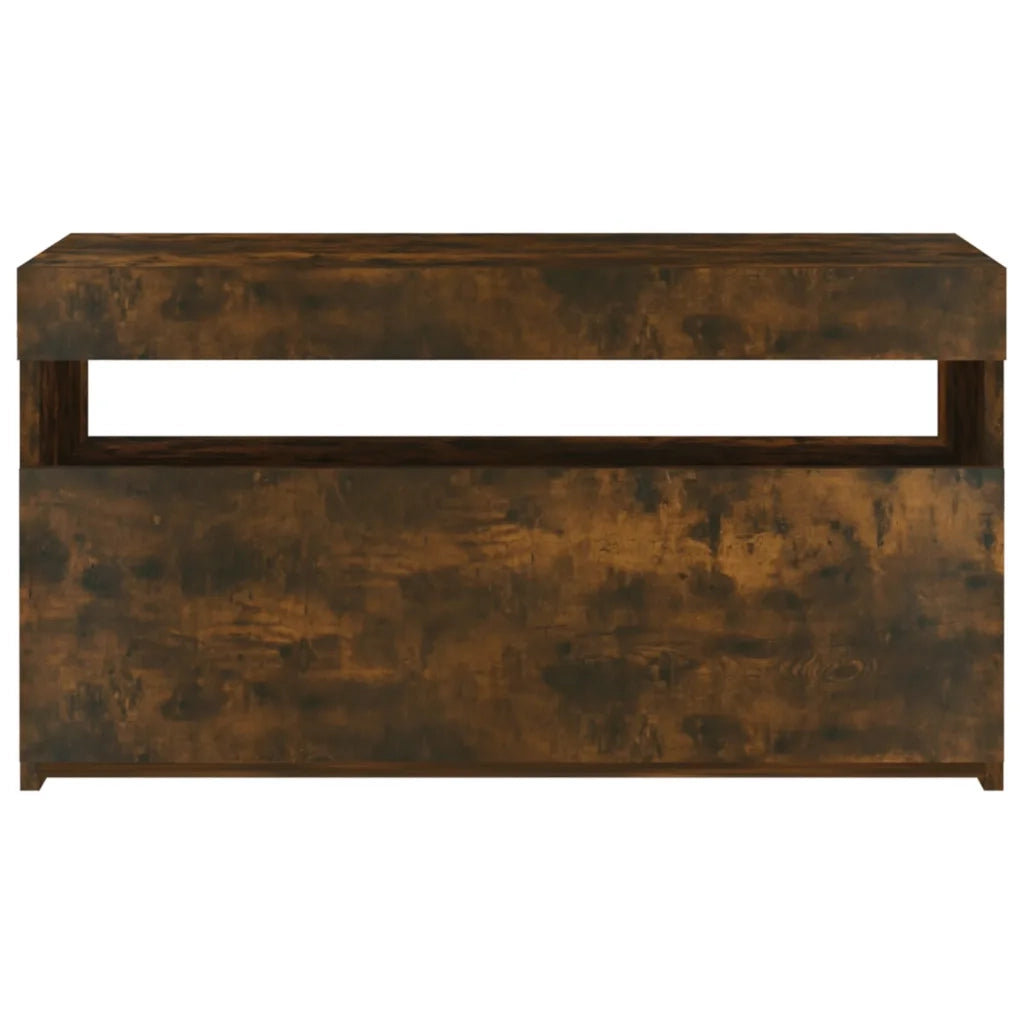 Mobile Porta TV con Luci LED Rovere Fumo 75x35x40 cm  cod mxl 16638