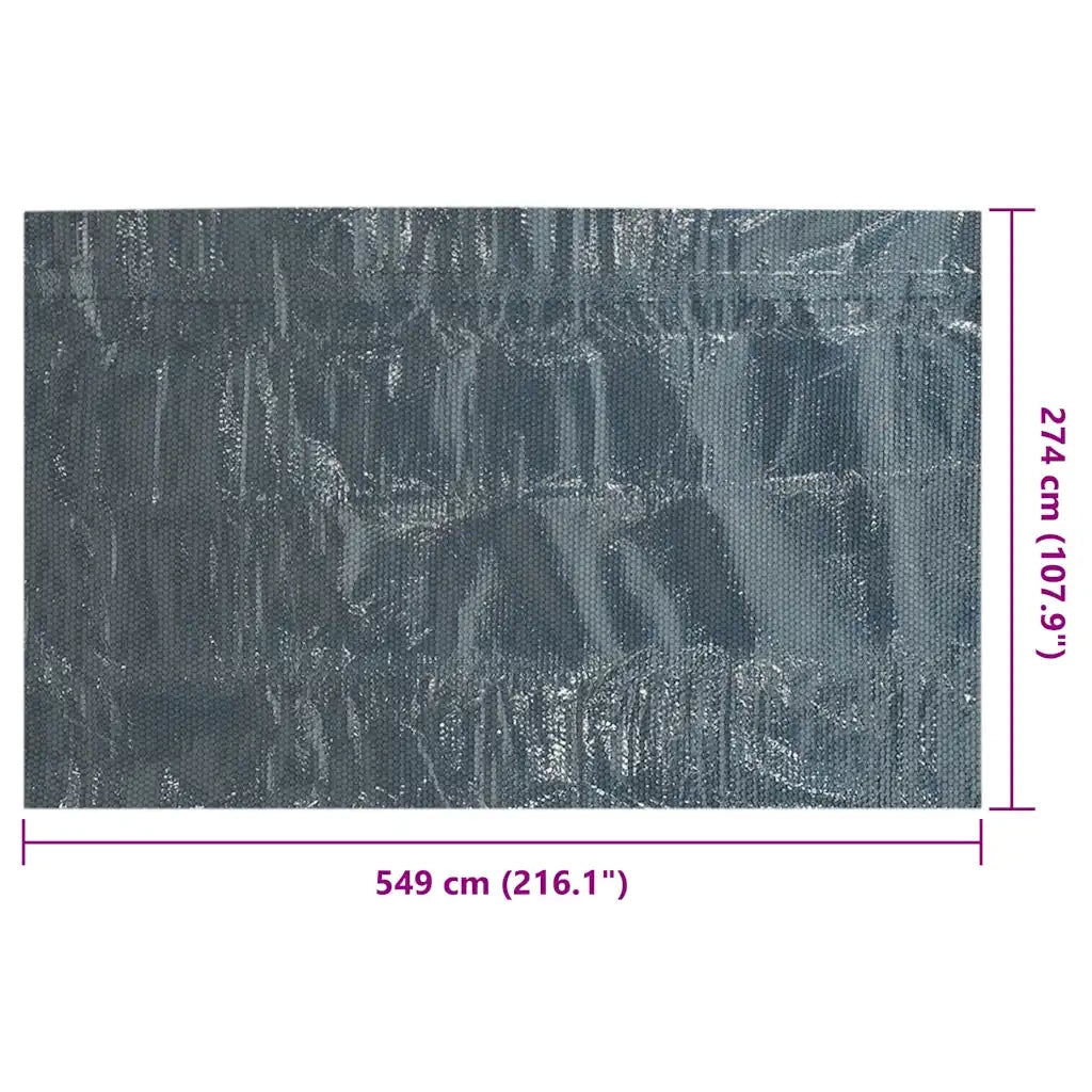 Pellicola Galleggiante Solare PE Piscina 549x274 cm Nero e Blu 92984