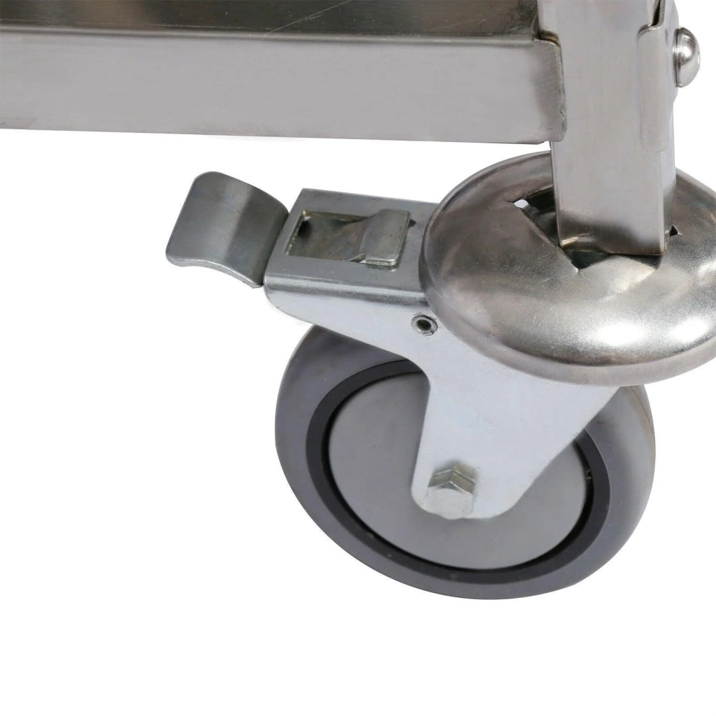 Carrello di servizio in acciaio raffinato con 2 ripiani fino a 150 kg carrello da cucina mobile acciaio inox 16_0002575