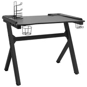 Scrivania LED a Y postazione di lavoro mobile per computer studio scrivania da gioco 110 x 60 x 75 cm nero 02_0023776