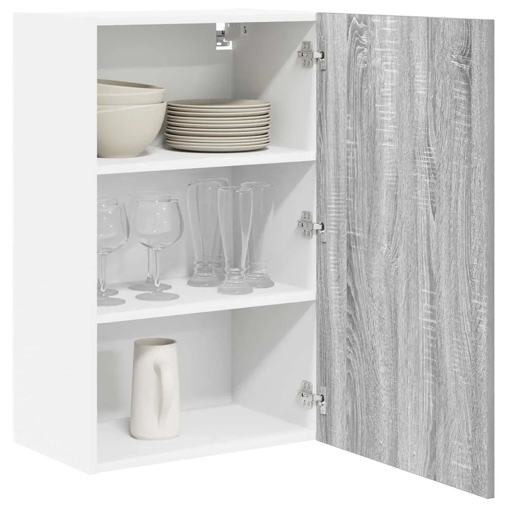 Armadio pensile Grigio Sonoma e Bianco 50 x 31 x 80 cm