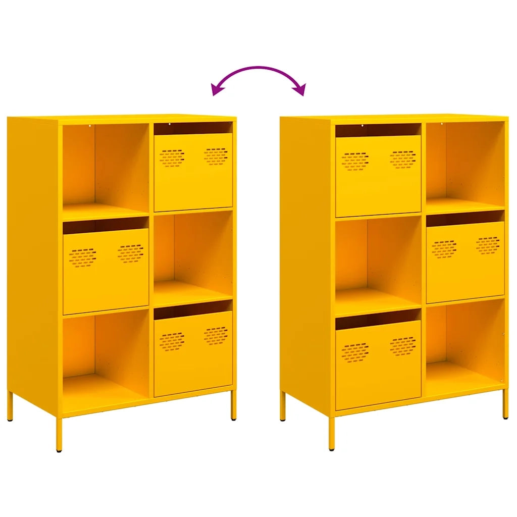 Credenza | Madia | Buffet da pranzo | Armadio da pranzo Giallo Senape 68x39x103,5 cm in Acciaio