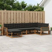 Set di divani da esterno 6 pz Naturale e Nero 3381532