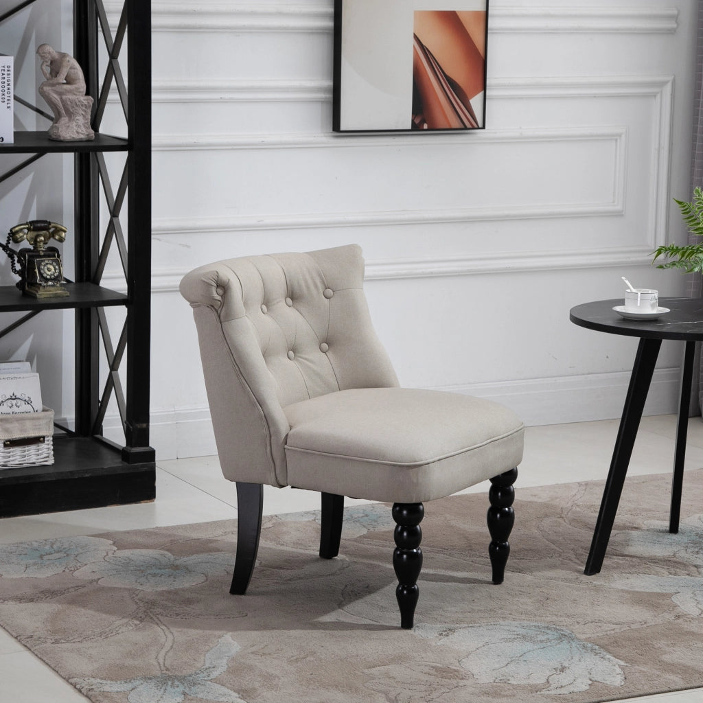 POLTRONA Vintage 67x67x78 cm in lino Beige