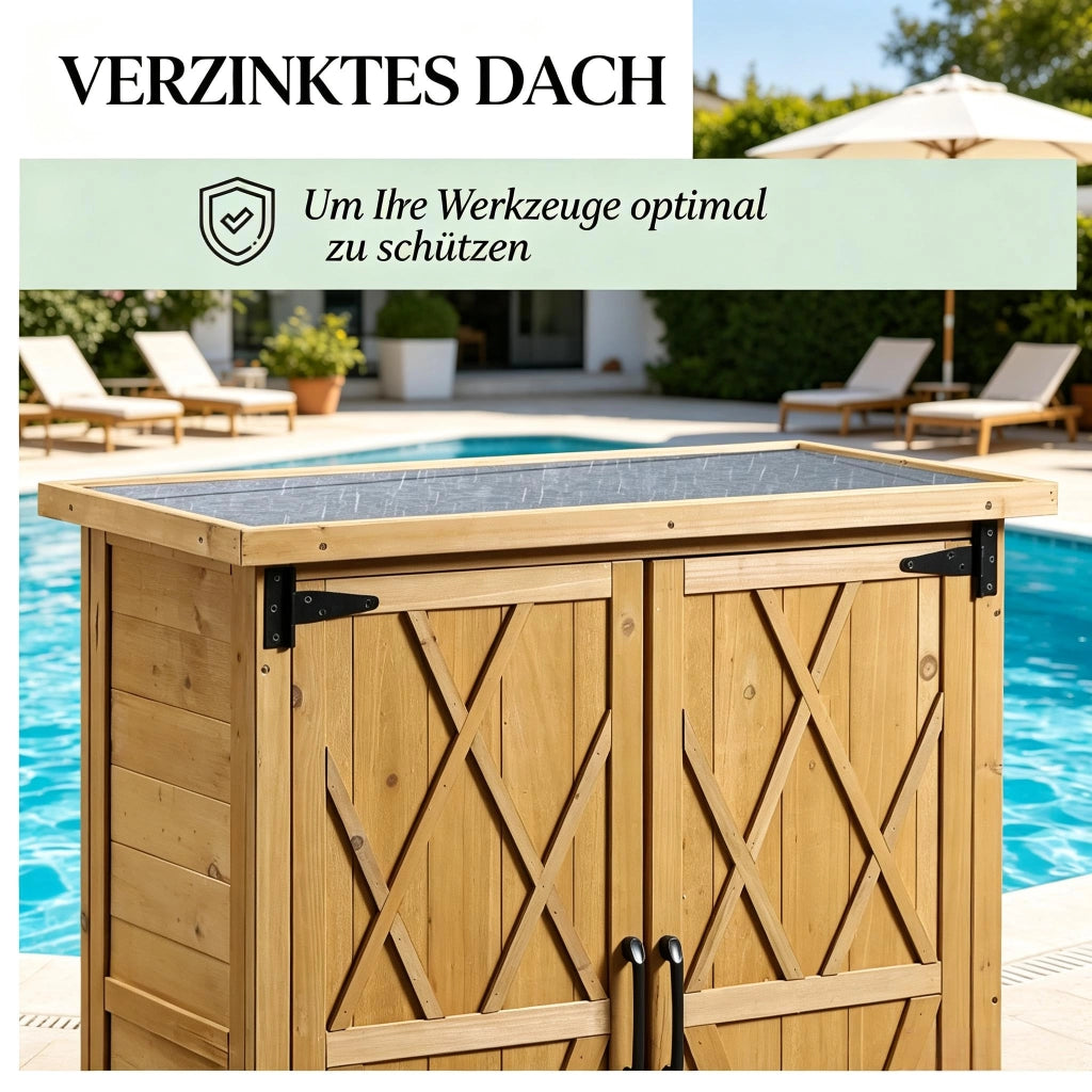 ARMADIO DA GIARDINO 75x40x90 cm in legno giallo