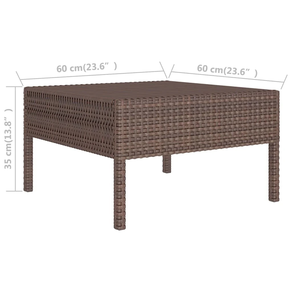Set di mobili da giardino mobili da esterno 8 pezzi con cuscini resina intrecciata marrone 02_0017723