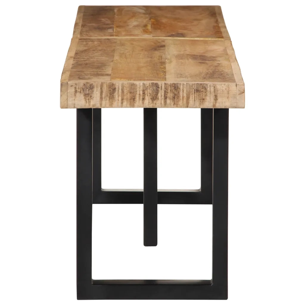 vidaXL Panca 160 cm in Legno Massello di Mango Grezzo e Acciaio