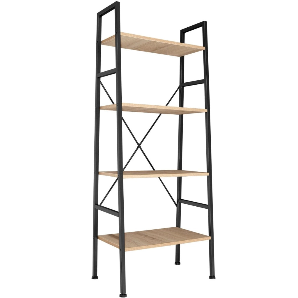 Libreria grande in stile industriale/vintage con 4 ripiani 150 cm beige 08_0000265