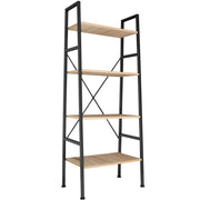 Libreria grande in stile industriale/vintage con 4 ripiani 150 cm beige 08_0000265