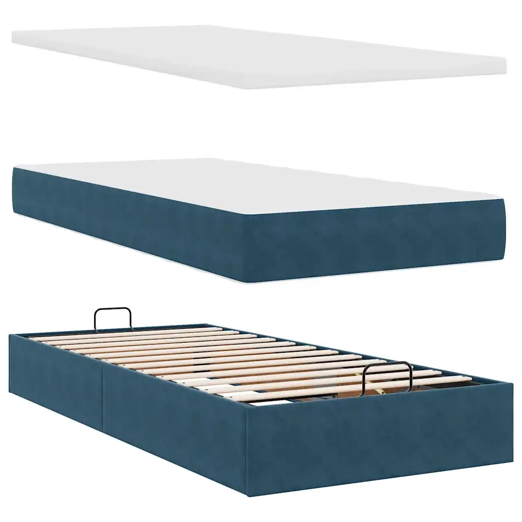 Struttura Letto Pouf con Materasso 80x200 cm Velluto