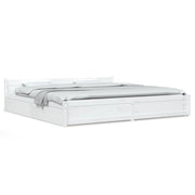 Letto matrimoniale | Letto per adulti | Giroletto con Cassetti Bianco 150x200 cm Super King
