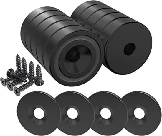 12 pezzi di magneti 20 x 7 mm con foro e capsule, viti e 12 coppe in acciaio