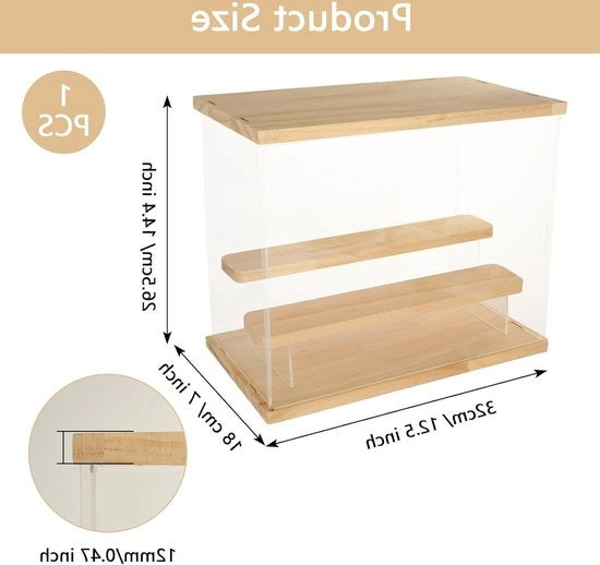 Vetrina trasparente in acrilato 32 x 18 x 265 cm a 3 livelli per modelli e collezioni
