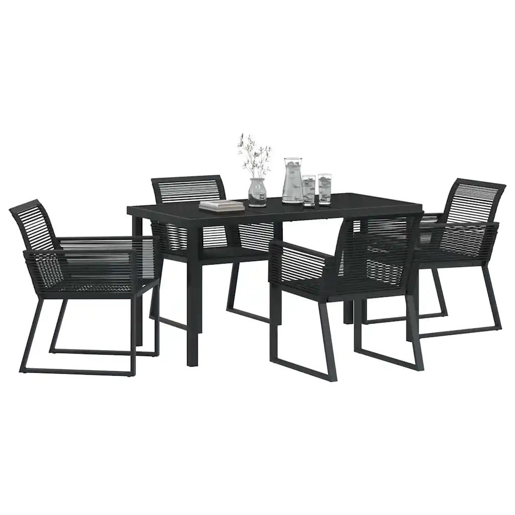 Set da Pranzo per Giardino 5 pcs Nero 3379312