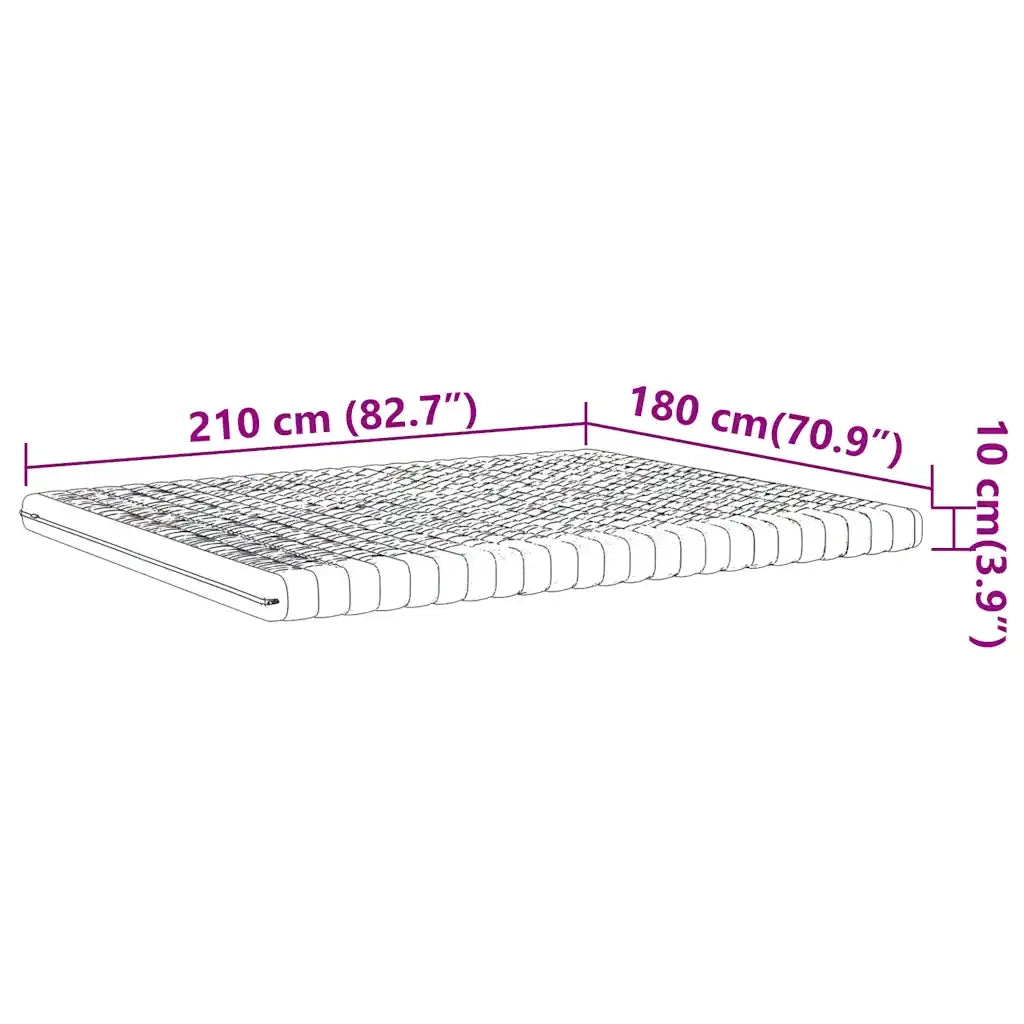 vidaXL Materasso in Schiuma Bianco 180x210 cm 7 Zone Durezza 20 ILD