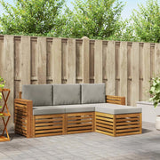 Set di divani da esterno 4 pcs Grigio Naturale e Chiaro
