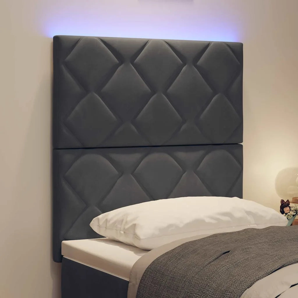 Testiera LED con testiera Grigio scuro 80 cm Pelle Sintetica 3338483