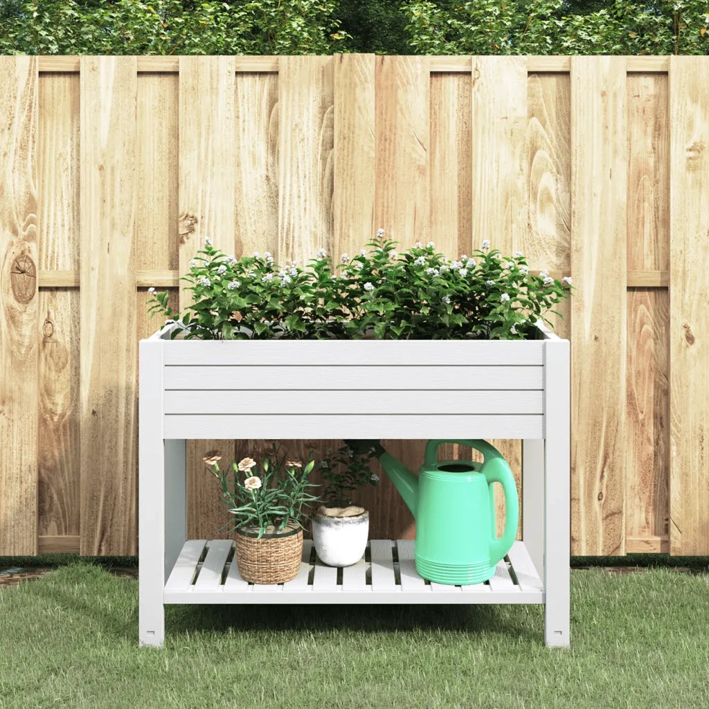 Fioriera Rialzata da Giardino Bianca 110x45x79 cm Polipropilene 364177