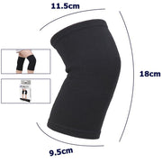 Trade Shop - Coppia Ginocchiere Fascia Elastica Anallergica Lavabile Per Bambini Nero Tg. S -
