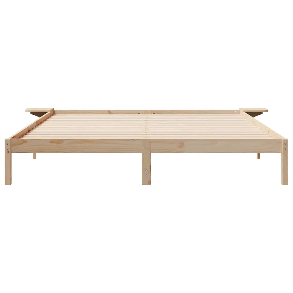 Letto con Tavolini Laterali Naturale 200 x 210 cm Pino massello 873235