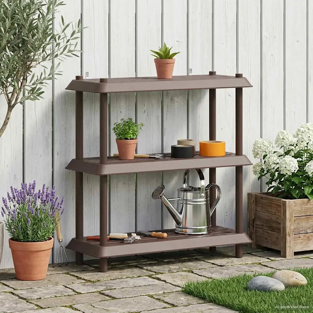 Unità di scaffalatura 3 livelli 100 x 40 x 96 cm PP Marrone 8011745