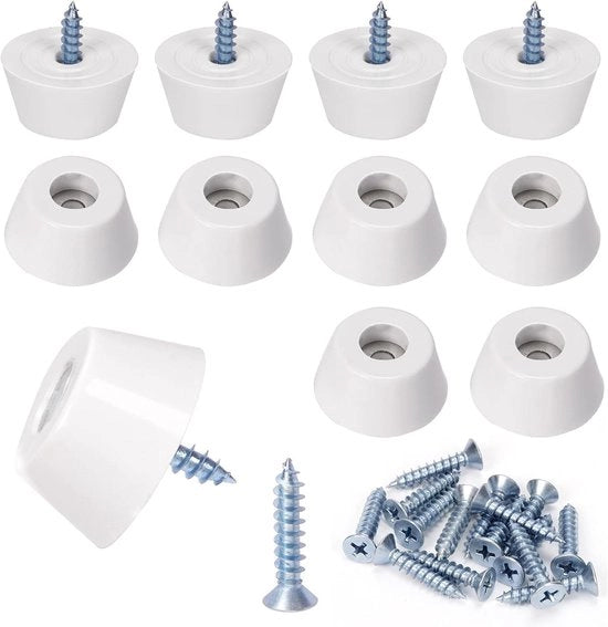 Set Antiscivolo per Piedi in Gomma con Viti in Acciaio Inox per Mobili