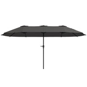 OMBRELLONE DOPPIO CON PRESE D'ARIA E MANOVELLA IN METALLO E POLIESTERE 4X2.2X2.34 M NERO E GRIGIO SCURO